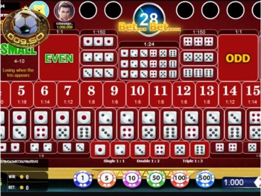 Casino trúng thưởng lớn cùng Big And Small 2 009 Game