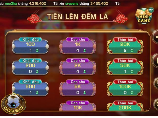 Luật chặt bài trong hướng dẫn chơi Tiến lên đếm lá 009